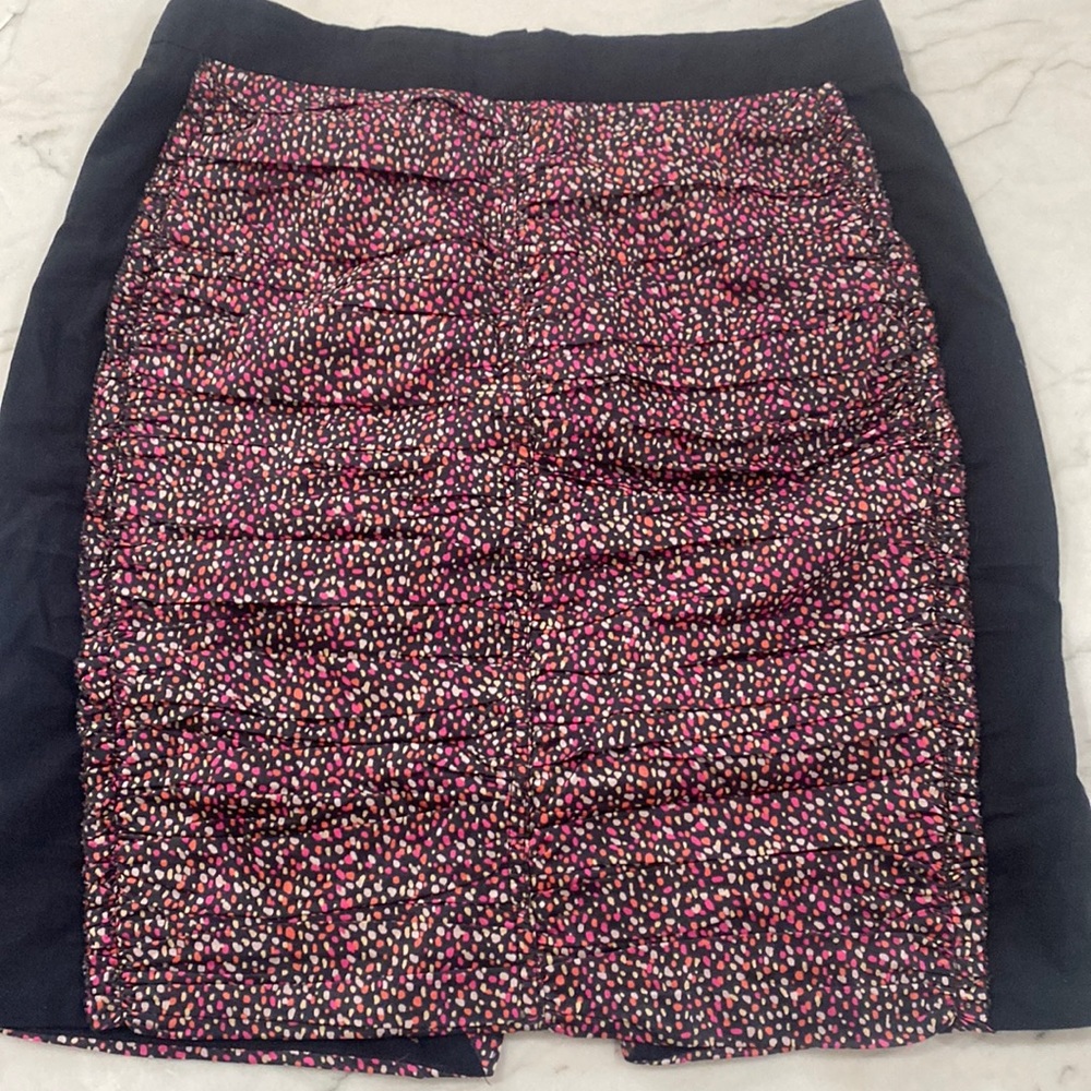 J.Crew black and pink ruched pencil skirt size 2
